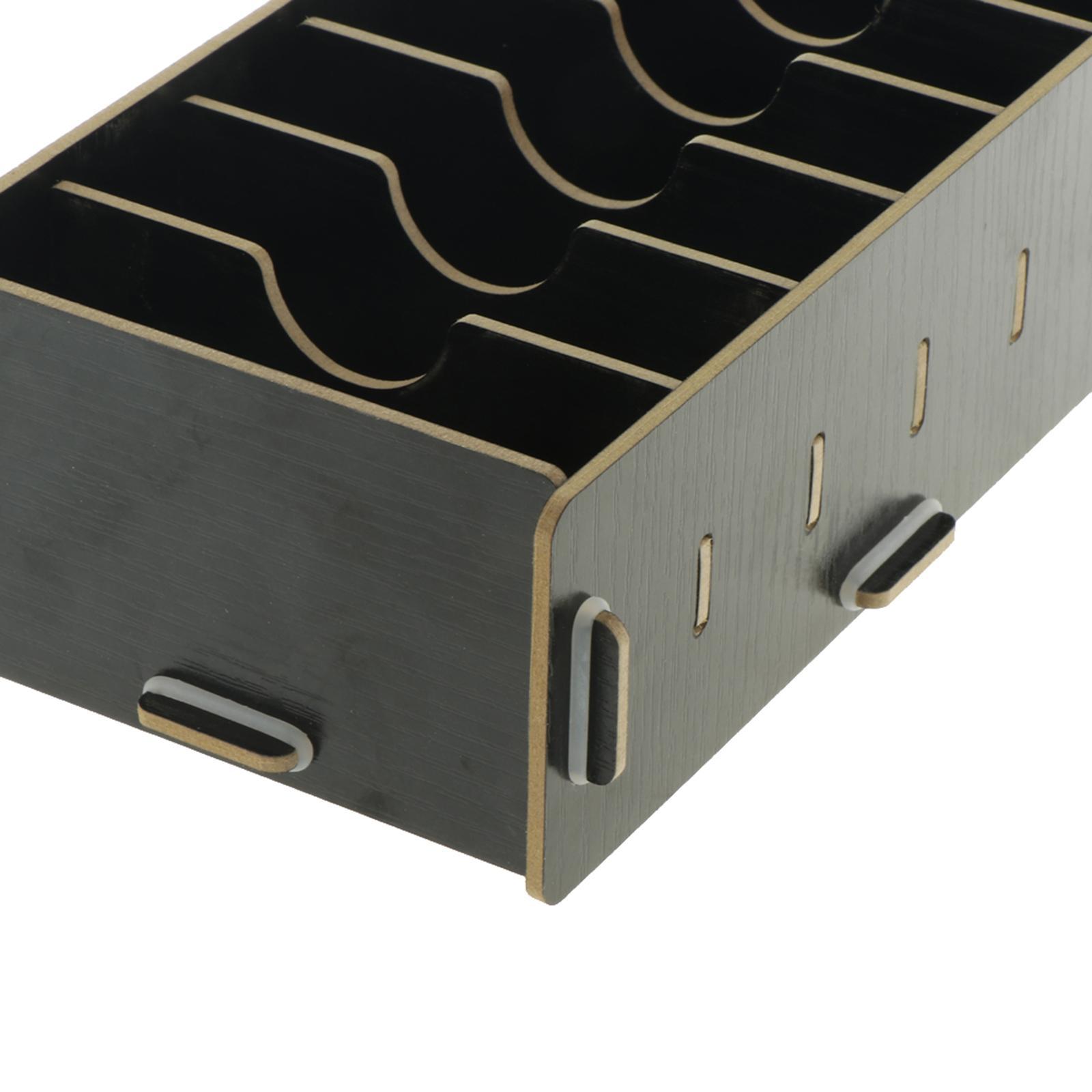 9 Dividers Card Holder, Name Card Organizer with Dividers Desktop Black