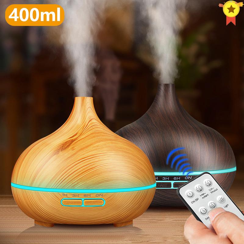 400Ml Điều Khiển Từ Xa Không Khí Thơm Siêu Âm Thanh Máy Phun Sương Tạo Độ Ẩm Đèn LED Nồi Cơm Điện Từ Điện Bộ Tinh Dầu Thông Thơm Khuếch Tán Cho Gia Đình