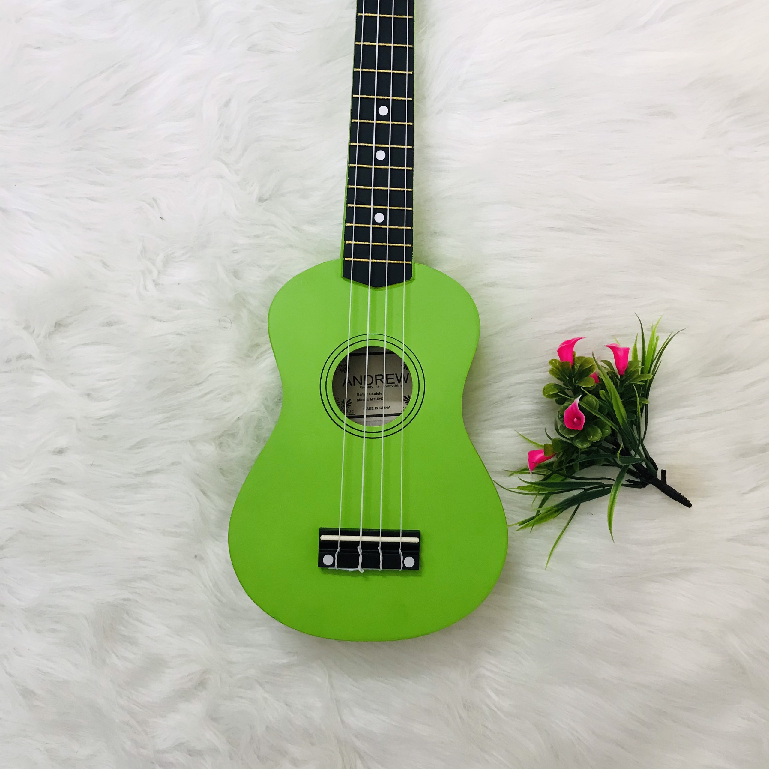 Đàn Ukulele Soprano gỗ tự nhiên nhiều màu sắc - Kèm nhiều phụ kiện