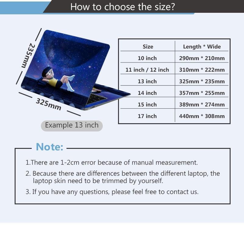DIY Laptop Skin Laptop Sticker Cartoon Cover Art Stickers 12/13/14/15/17 inch Laptop for Macbook Dell HP Acer Asus etc Laptop Decorat