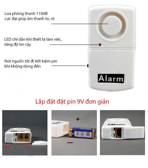 Báo động chống trộm cảm biến rung có điều khiển từ xa