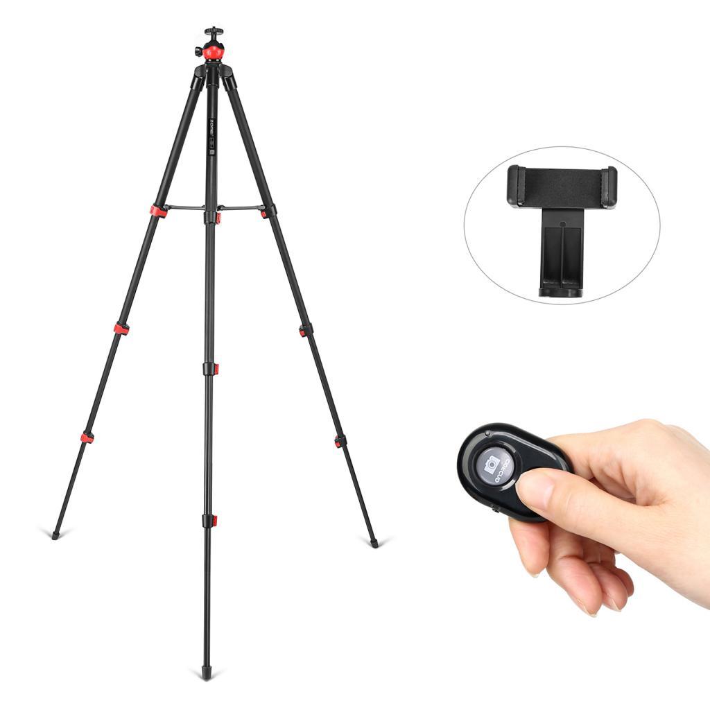 T60 4 section Mobile Phone Holder + Bluetooth Remote Control Camera Tripod