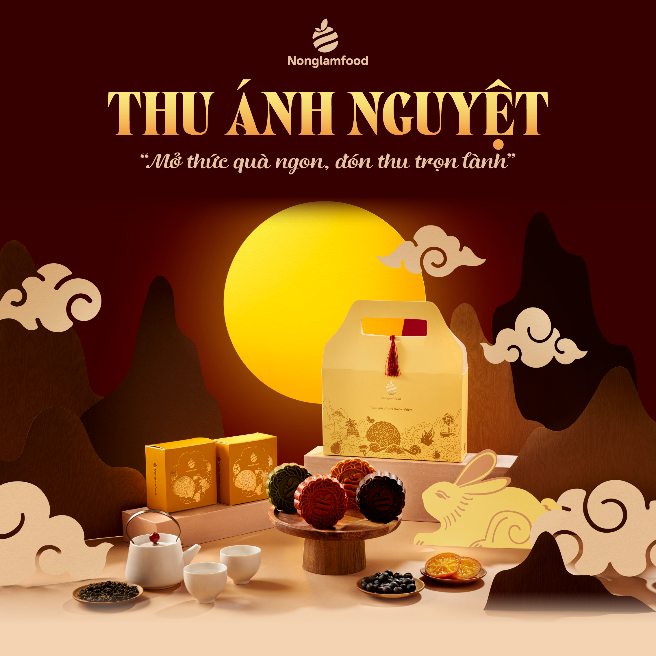 Bánh trung thu ăn kiêng, ít ngọt  Cappuccino Custard Yến Tươi (Không trứng) Nonglamfood 150g | Quà tặng cho đối tác, người thân