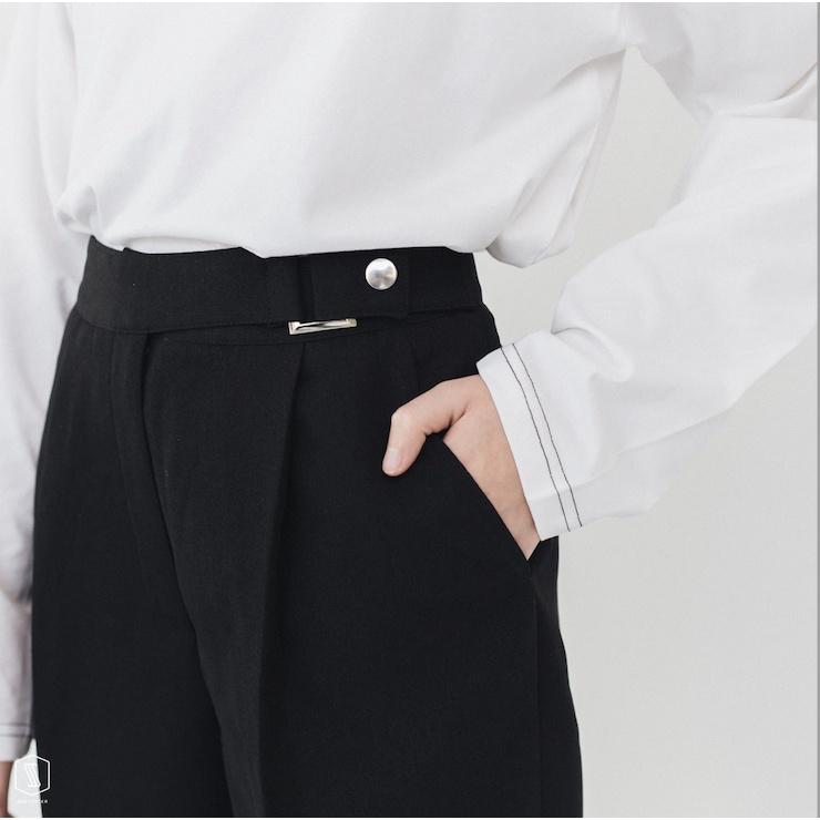 Quần dài nữ SSSTUTTER cạp cao dáng suông thiết kế đai quần tiện lợi high pants her