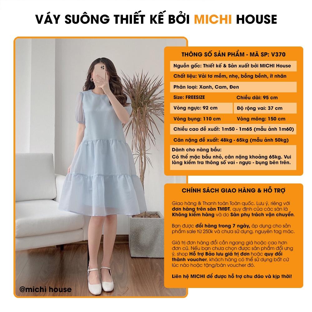 Đầm Suông Babydoll Chất Tơ Mềm MICHI House V370 Váy Xuông Ngắn Tay Dáng Rộng Che Khuyết Điểm Tốt