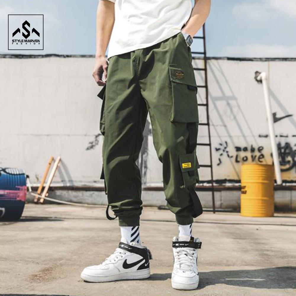 Quần jogger nam kaki túi hộp STYLE MARVEN nối dây thể thao cá tính - QUAN SM055