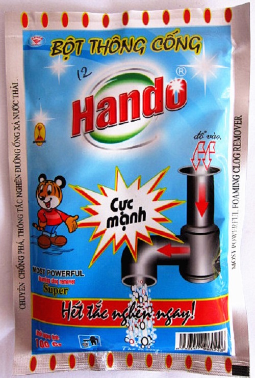 Bột thông cống chống phá tắc nghẽn cực mạnh 100g nội địa Hando - Tặng 1 Mút Rửa Bát Chén Bát DAISO Tạo Bọt Kháng Khuẩn