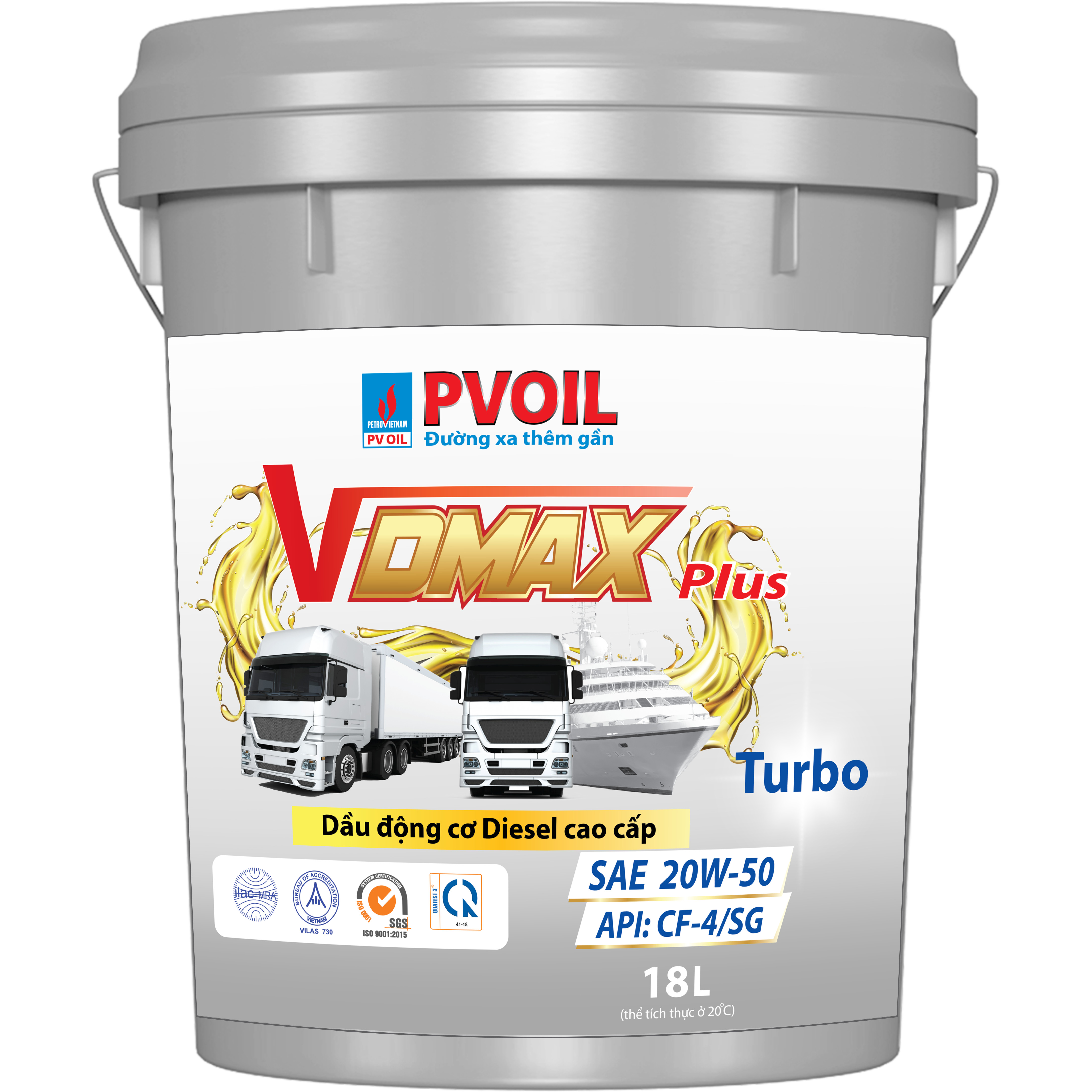 DẦU NHỚT  PV OIL VDMAX PLUS TURBO 20W50/18L