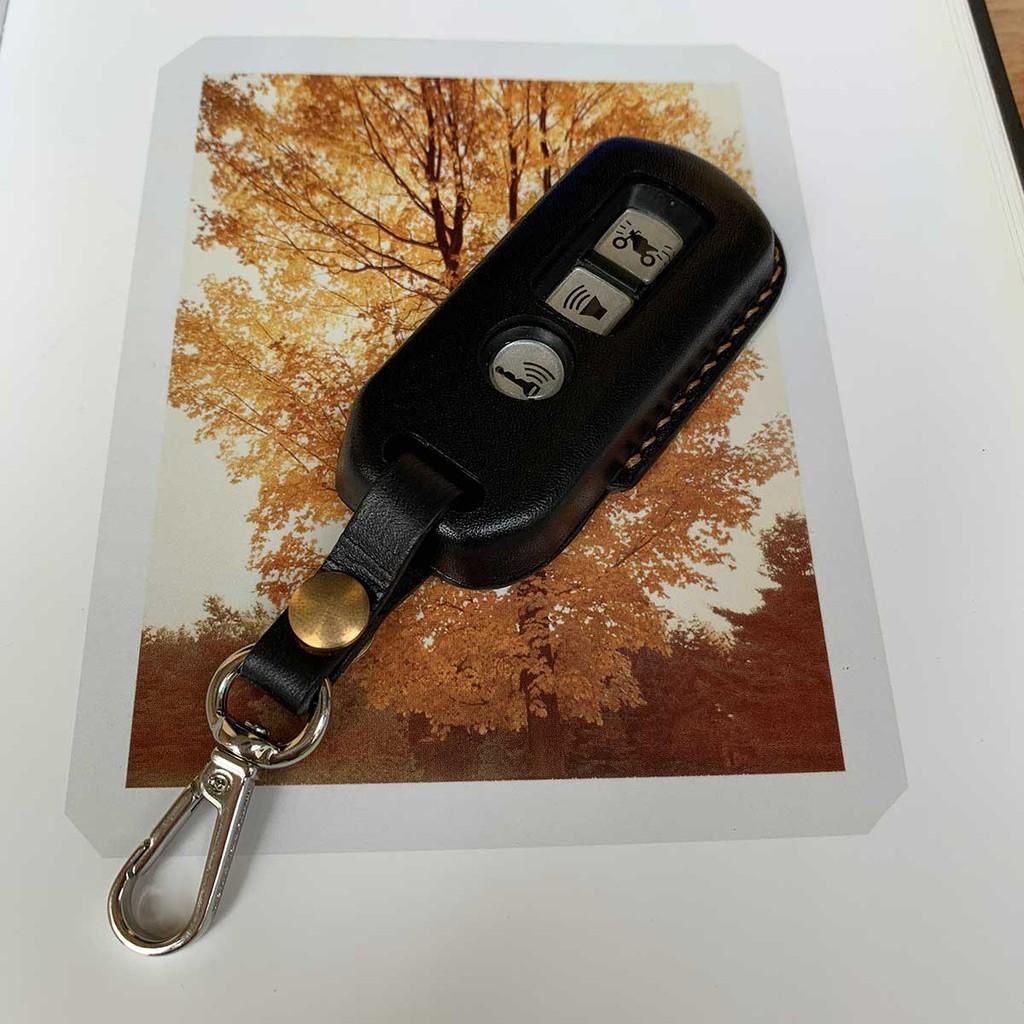 BAO DA CHÌA KHÓA ĐEO HÔNG MÀU ĐEN DÀNH CHO XE SH - BAO DA BÒ NGUYÊN TẤM ĐƯỢC CHẾ TÁC THỦ CÔNG