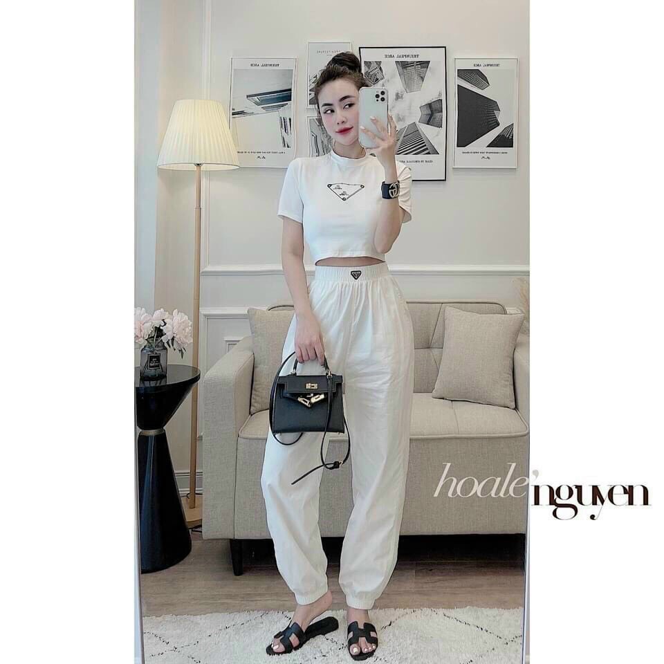 Set 2 Món: Áo Croptop & Quần Dài - Hậu Nguyễn Store
