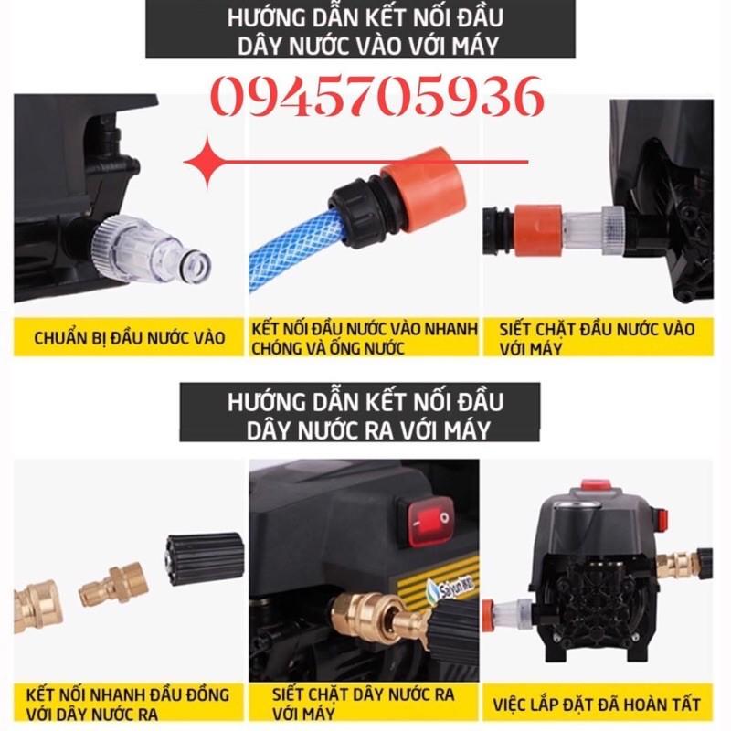 Máy xịt rửa xe cao áp 2000w chính hãng