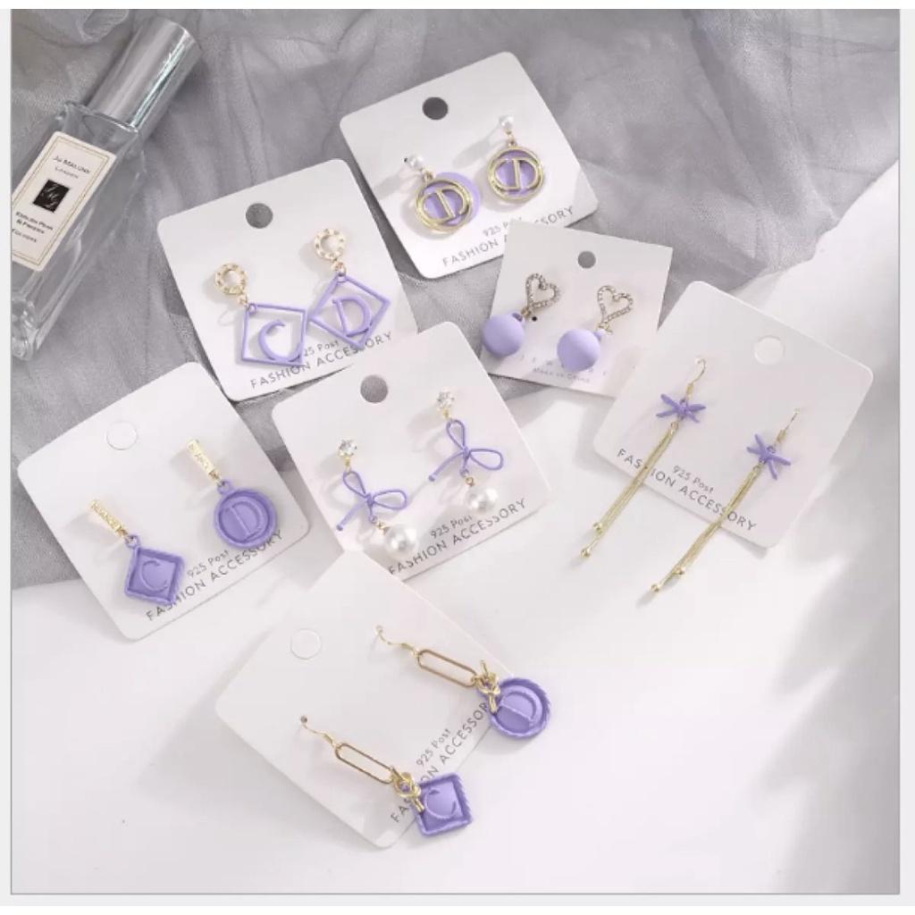 Phụ kiện Bông tai pastel tím xinh