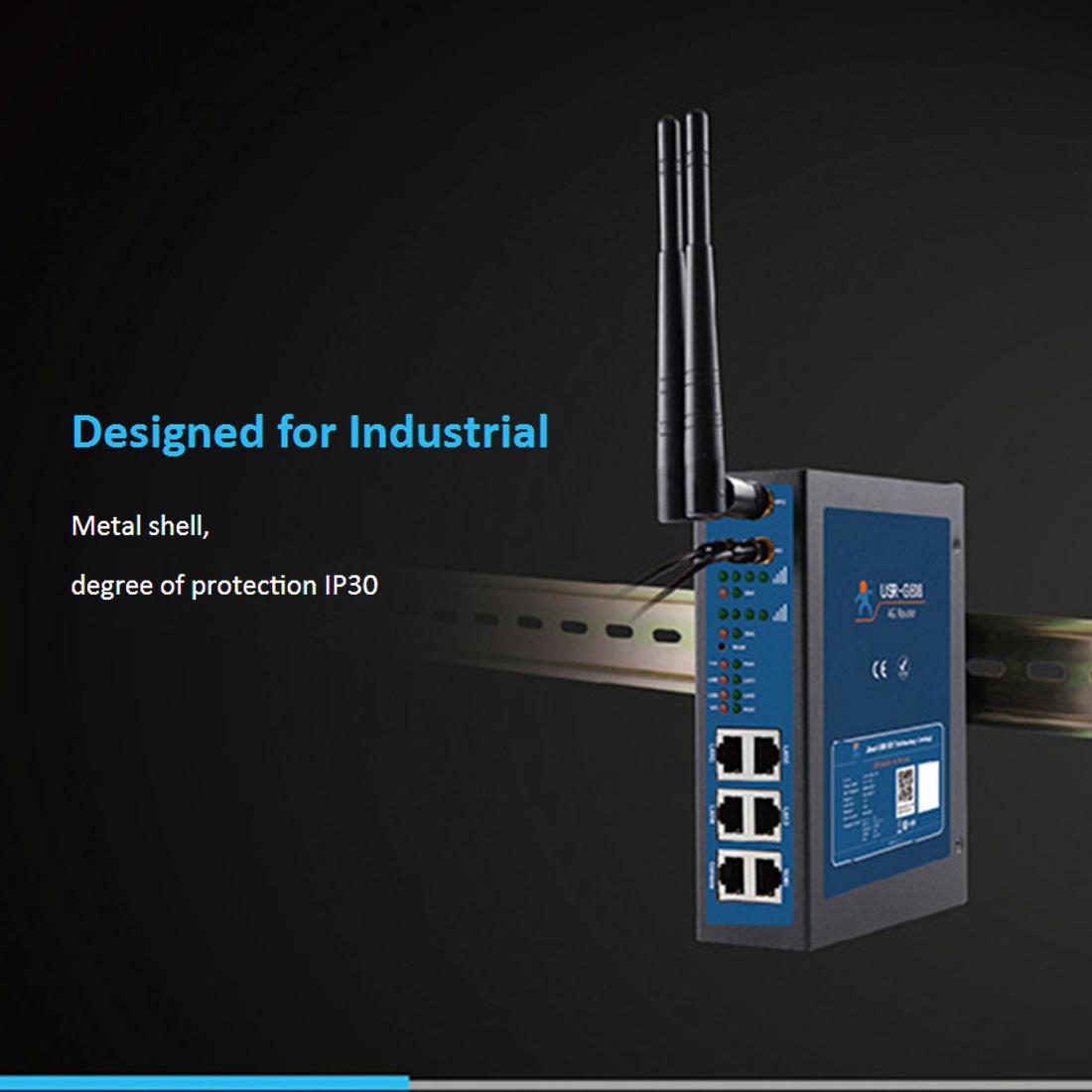 USR-G808 Card SIM kép WiFi Bộ định tuyến tế bào WiFi 4G LTE với định tuyến không dây bảo mật 10/100Mbps VPN/APN để kết nối mạng