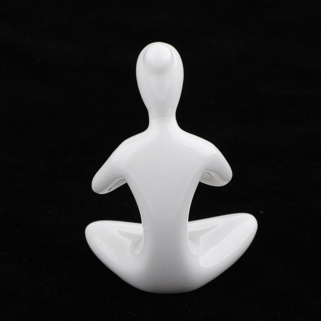 2X Ceramic Yoga Figure Ornament Statue Sculpture Zen Garden Desk Decor Style-02