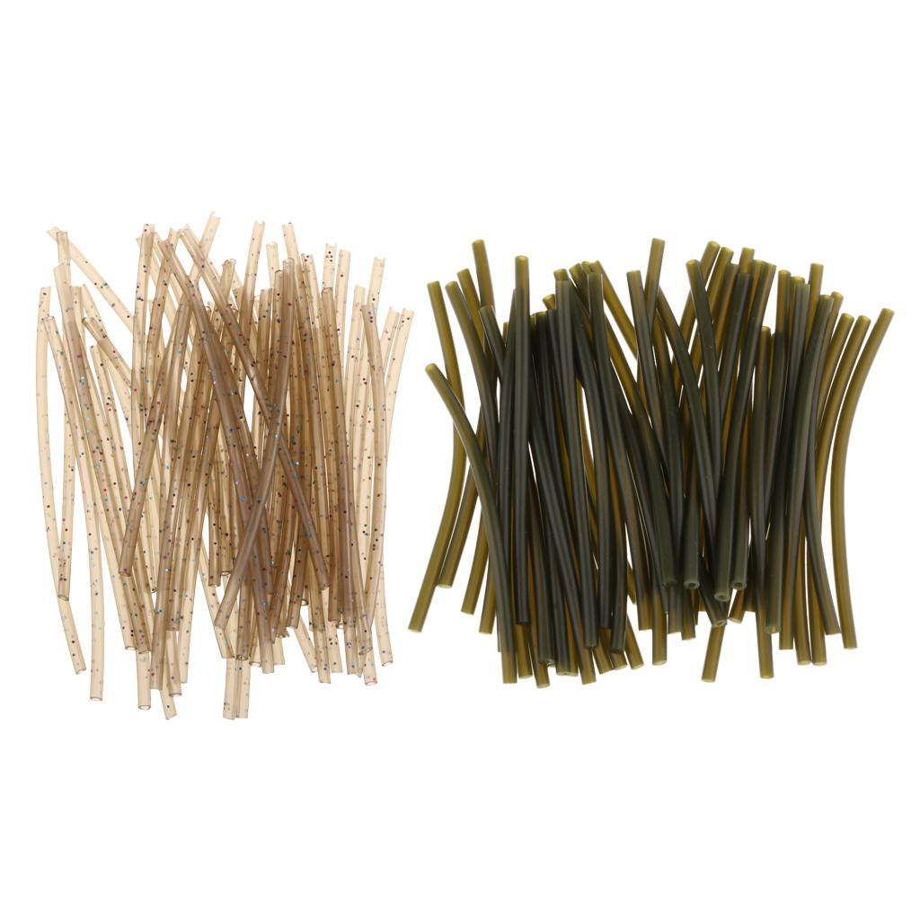 50pcs Soft Rubber Rig Tube Carp Fishing Rig Sleeves Hook Line Connector 6cm Terminal Tackle