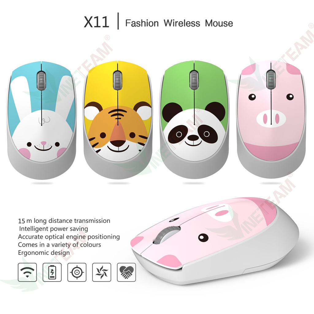 Chuột Không Dây VINETTEAM Hình Thú Dễ Thương Cute Cho Máy Tính Xách Tay Laptop PC Phù Hợp Văn Phòng Dạy- Hàng Chính Hãng - Con Hổ, Con Hổ