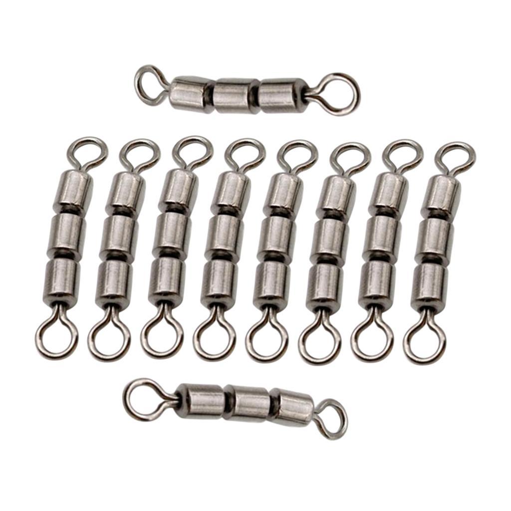 20x Fishing Triple Rolling Swivels Solid Hook Line Connector