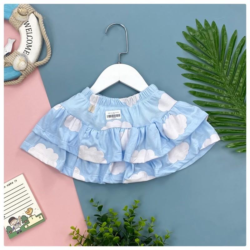 Chân váy cotton bé gái. Sz 1-10 từ 10-30kg, kiểu dáng 2 tầng, có quần bên trong