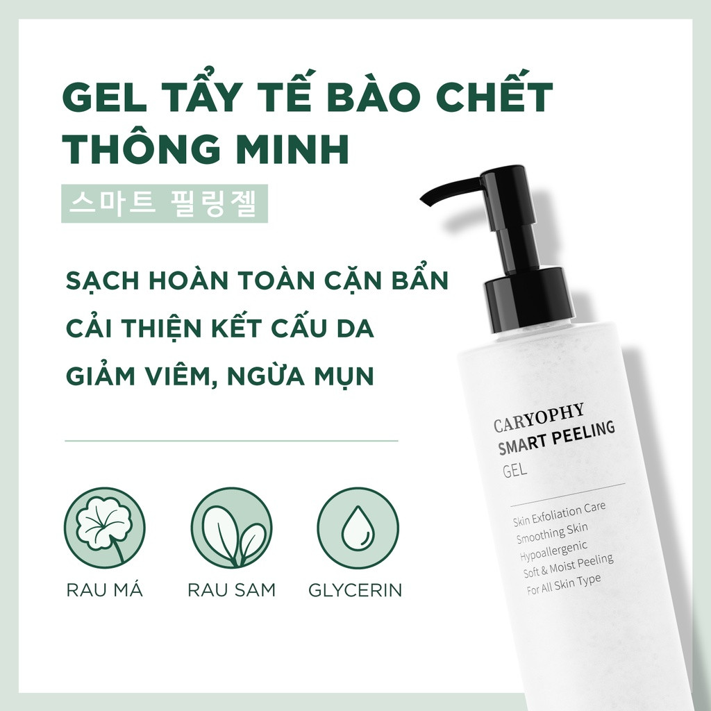 Combo 2 SP Tẩy Tế Bào Chết, Ngăn Ngừa Mụn, Hỗ Trợ Giảm Mụn Thâm Caryophy