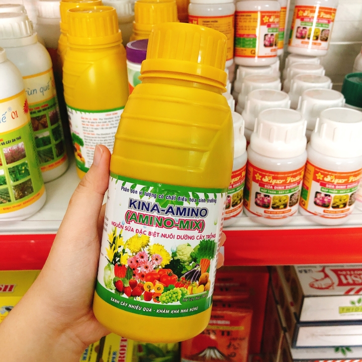 Phân bón lá hữu cơ sinh học Amino Mix kích thích sinh trưởng 500ml (kích lá rễ dùng cho mọi loại cây trồng)
