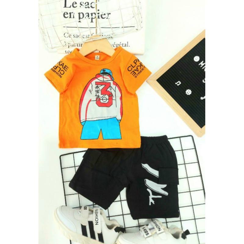 Bộ Cộc Tay Bé Trai Size Đại Cotton 4 Chiều Xuất Khẩu
