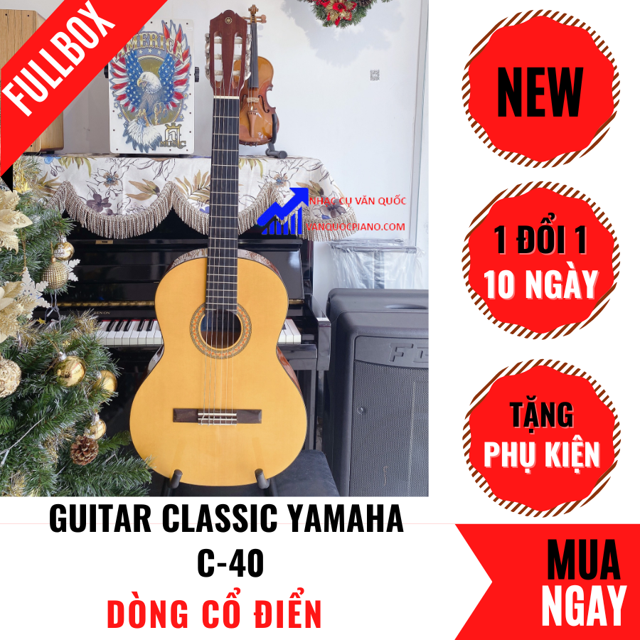 Đàn Guitar Classic Yamaha C40 + Tặng Kèm Bộ Phụ Kiện 6 Món