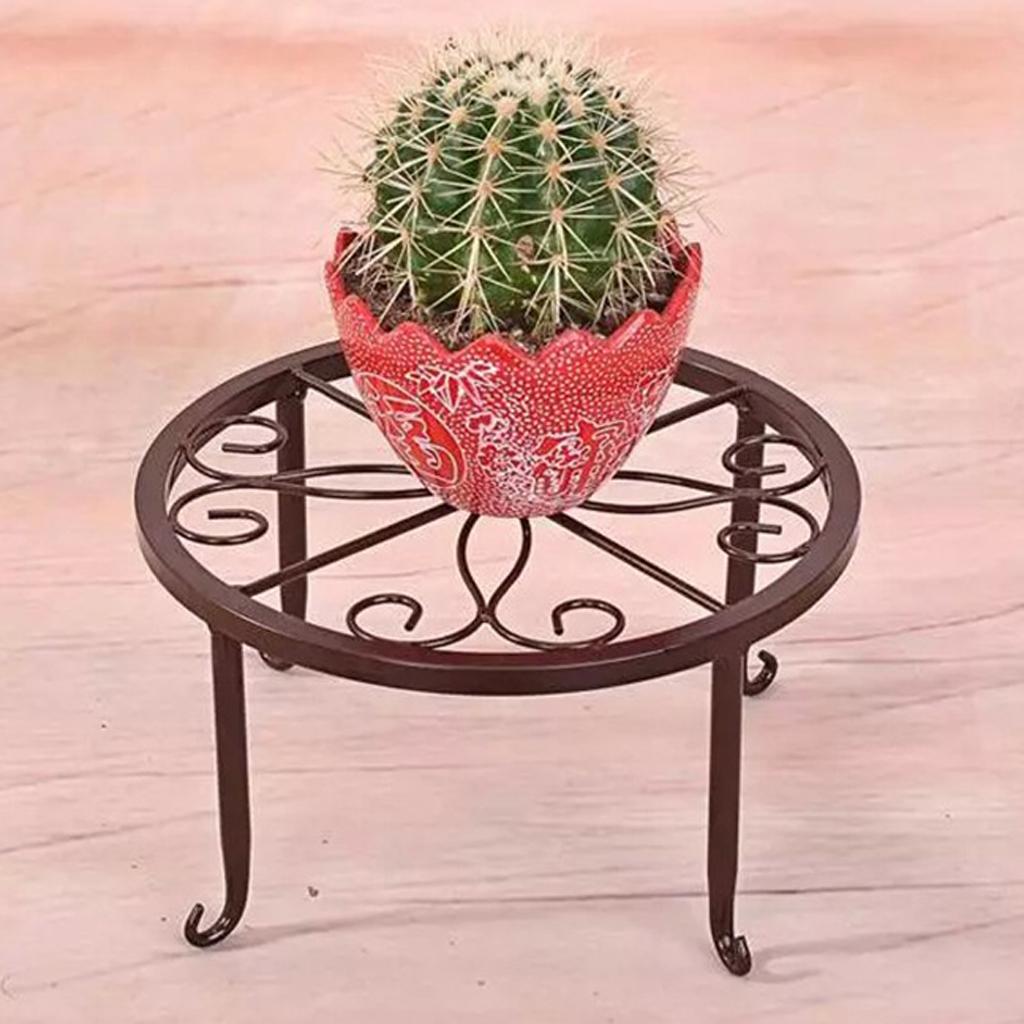 2xMetal Plant Stand Flower Pot Holder Iron Type Pot Vase Holder Shelf Bronze
