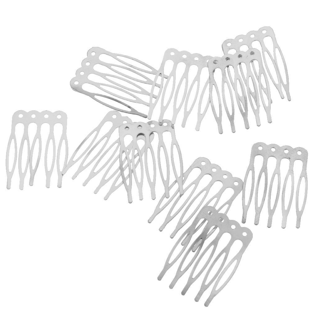 20Pcs Vintage Blank Alloy Hair Comb for Bridal Hair Accessories DIY Craft