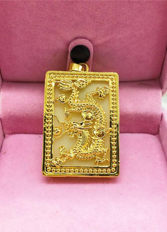 Mặt dây chuyền Rồng bay lượn nam và nữ mặt chữ nhật