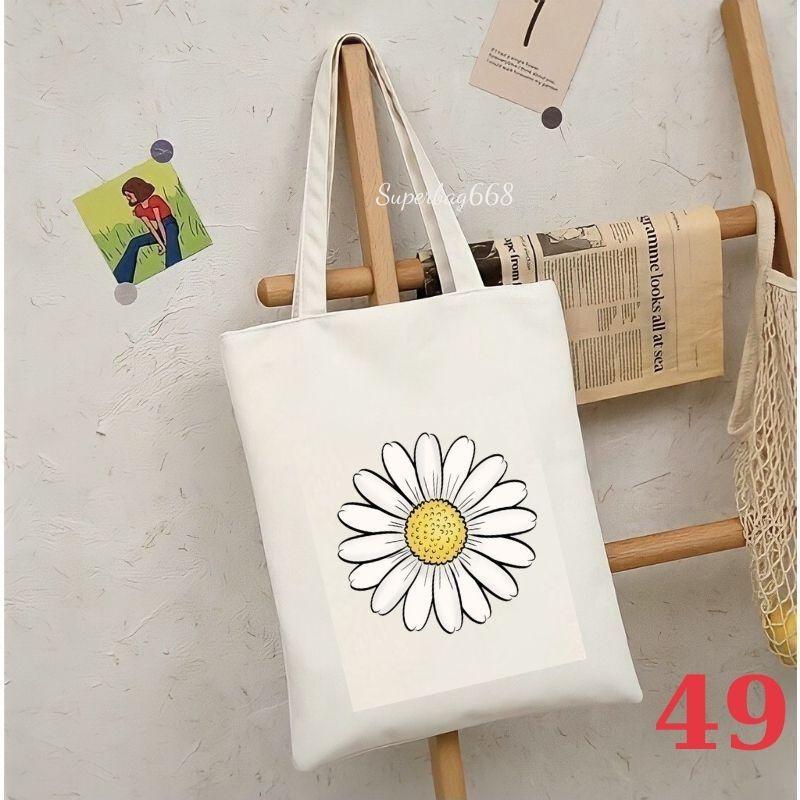 Túi tote túi vải canvas Hàn Quốc hoạ tiết cute đựng vừa A4 laptop đi chơi đi học Superbag668 HQ215