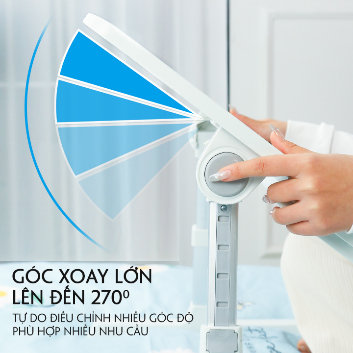 Bàn ngồi giường gấp gọn cổng sạc USB, giá đỡ ngiêng 270 độ, bàn gấp gọn thông minh