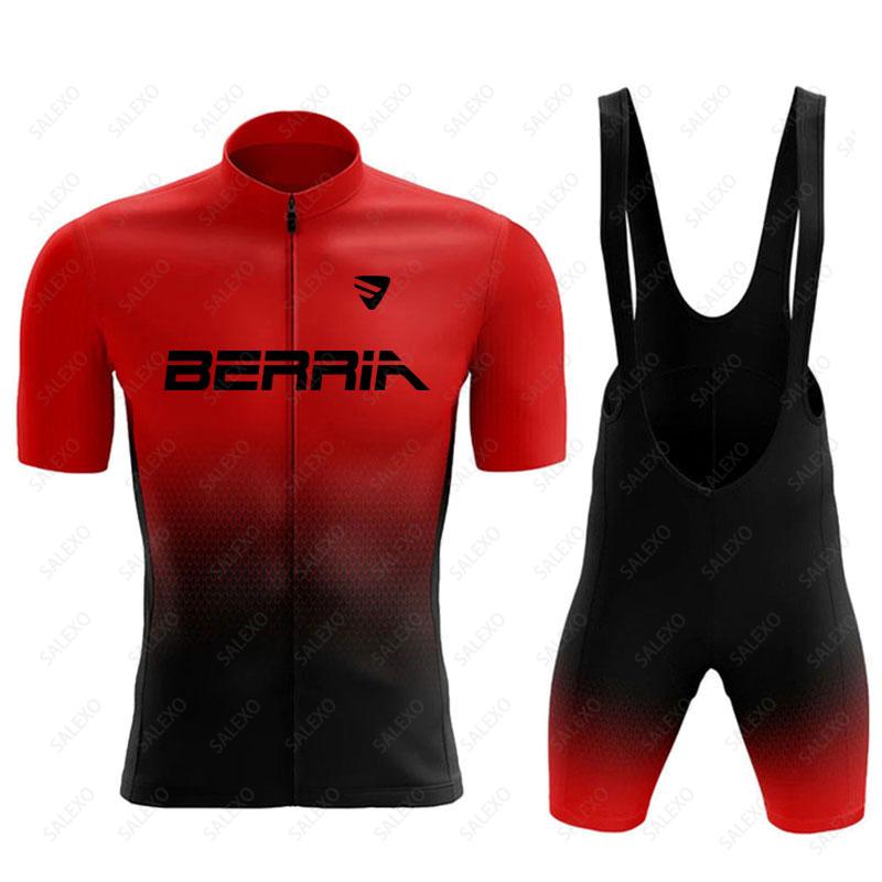 Bộ xe đạp Berria Set 2023 Mùa hè Đàn ông đi xe đạp Bộ đua xe đạp phù hợp với quần áo xe đạp leo núi thoáng khí Color: 8 Size: S