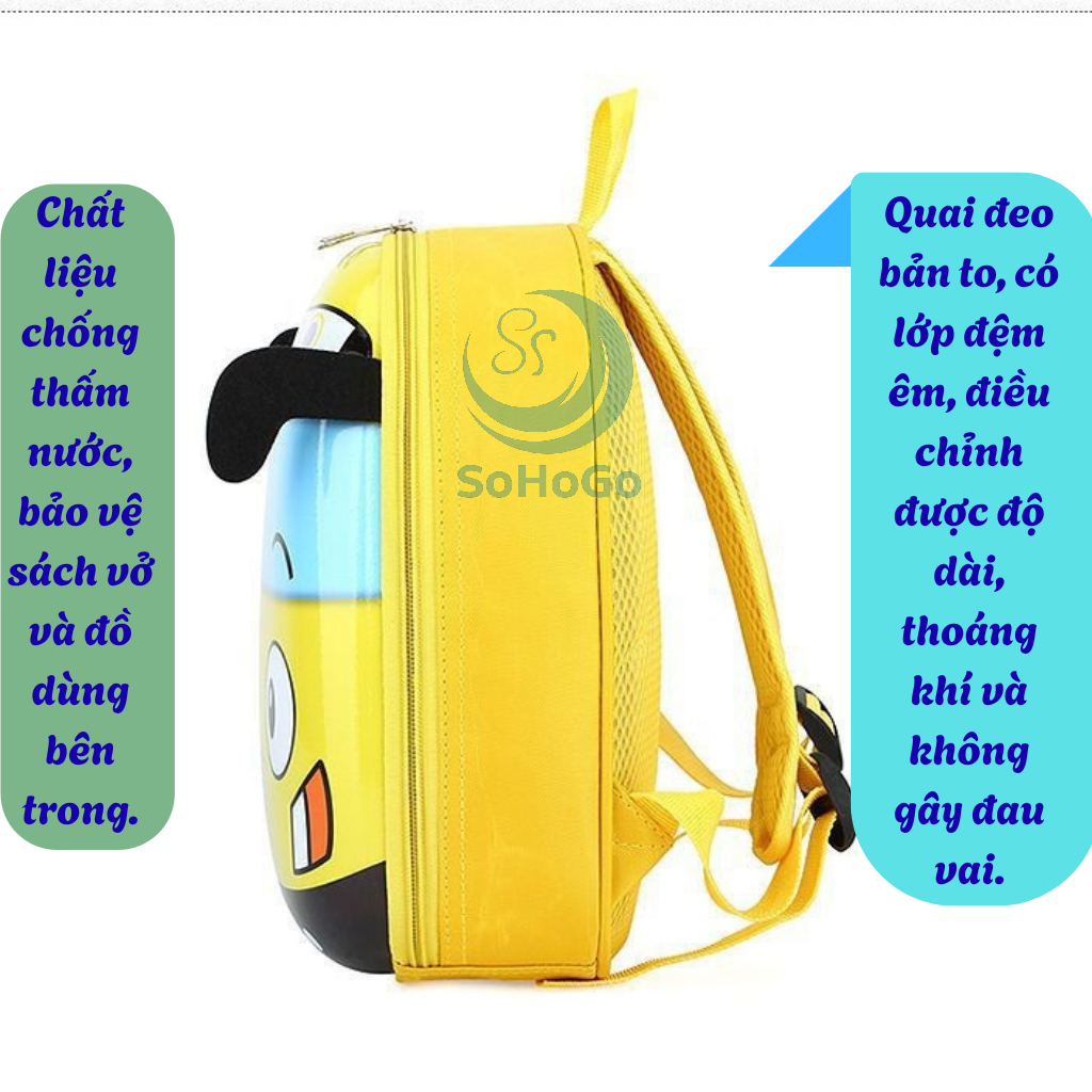 Balo Trẻ Em Hình Xe Buýt Hoạt Hình -Balo Chống Thấm Cho Bé
