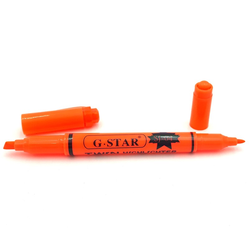 Combo 4 Cây Viết Dạ Quang 2 Đầu 4 Màu G-star SJ-04 ( Lá, Vàng, Cam, Hồng )