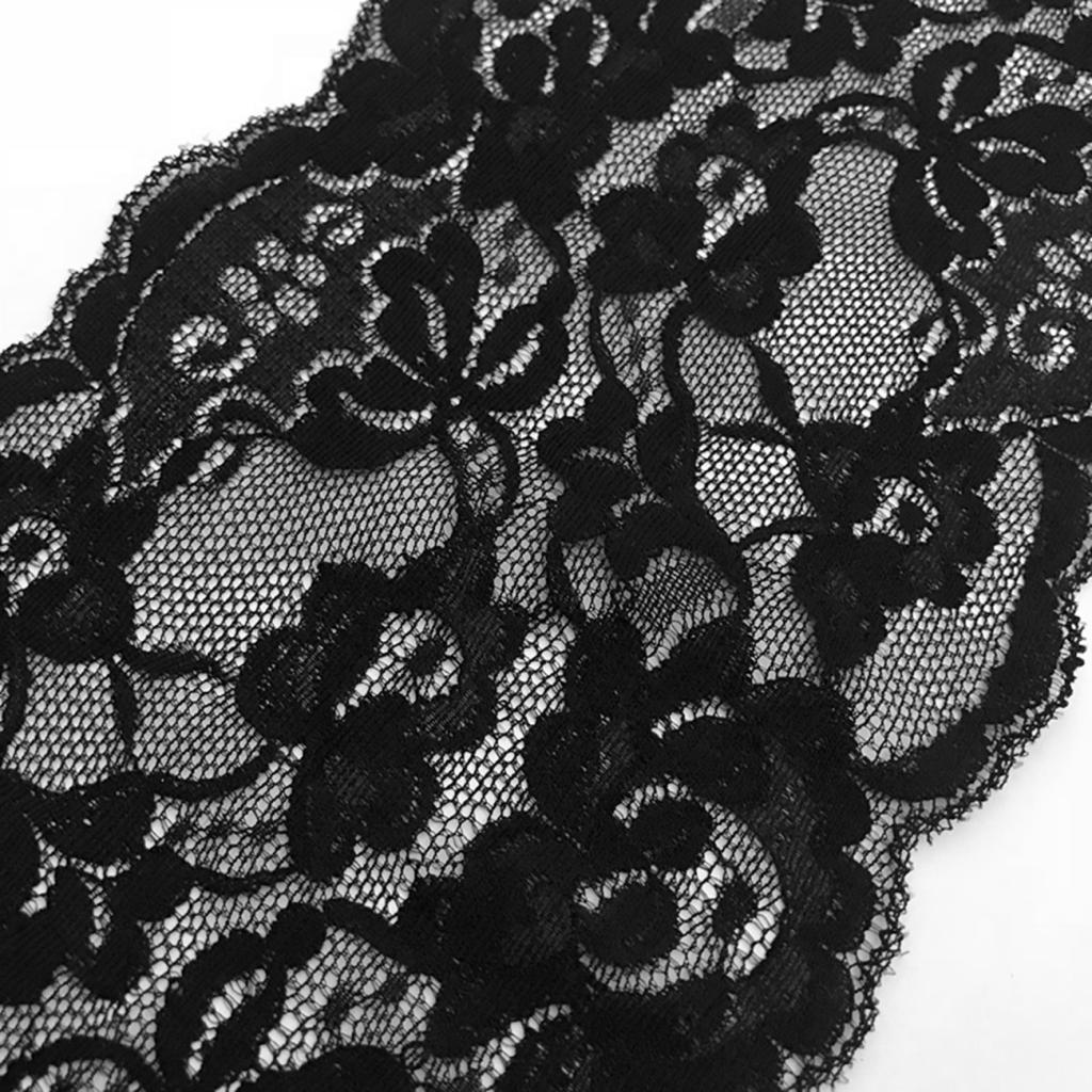 5 Yards 15cm Tiny Stretch Lace Ribbon Floral Trim Sewing Lace Fabric Applique Clothing Accessories Crafts for Bridal Wedding Veils Dress DIY