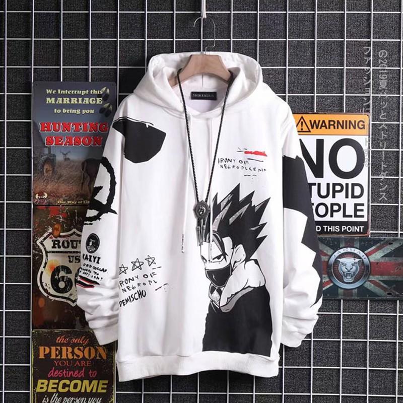 Áo hoodie dài tay in họa tiết hoạt hình thời trang dành cho nam