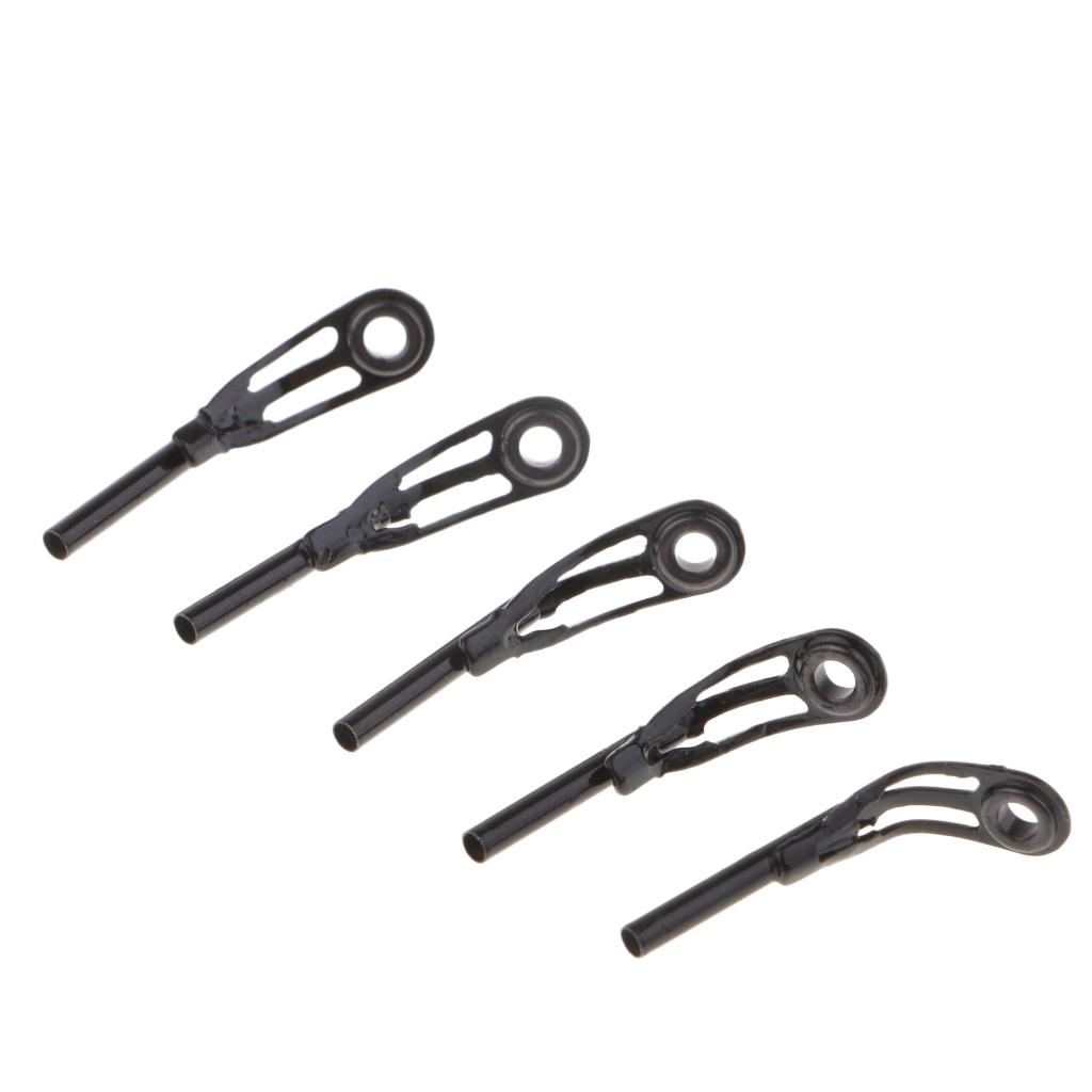 5pcs Fishing Rod Tips Tops Rings Stainless Steel Rod Guides Ceramic Eye Ring