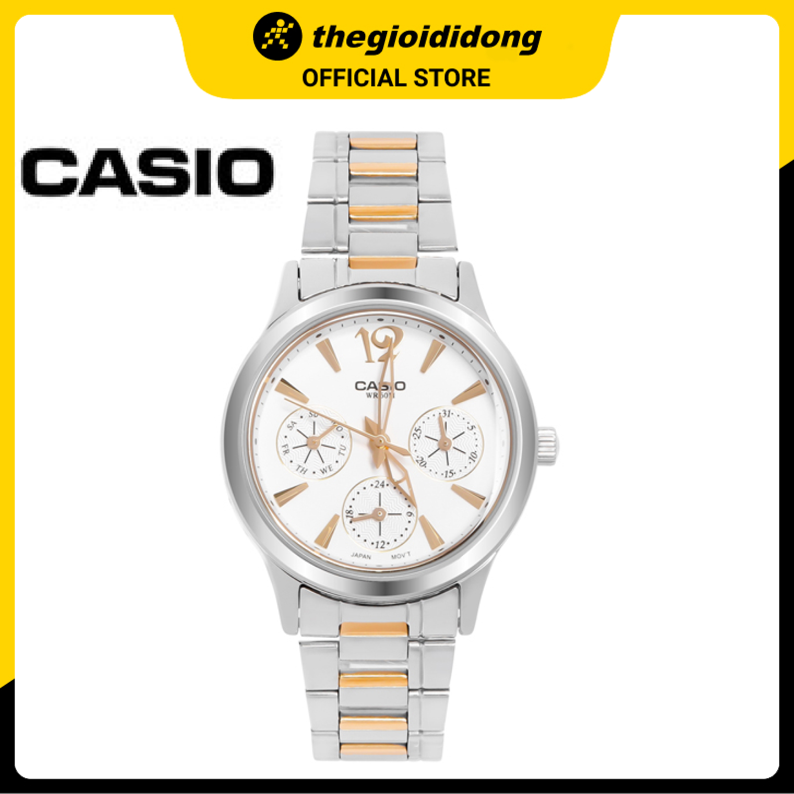 Đồng hồ Casio Nữ dây Kim loại kính Cứng LTP-2085SG-7AVDF