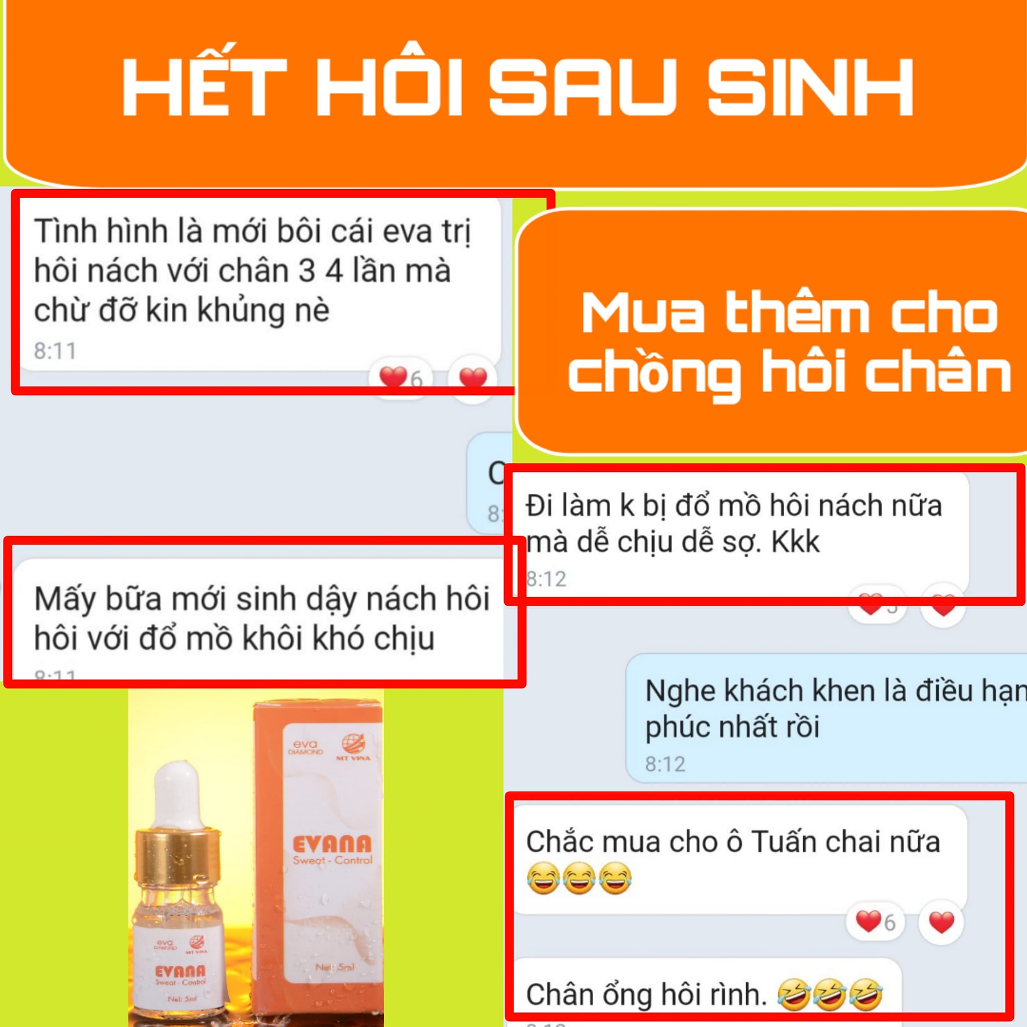 Combo 2 Serum hôi nách hôi chân Evana