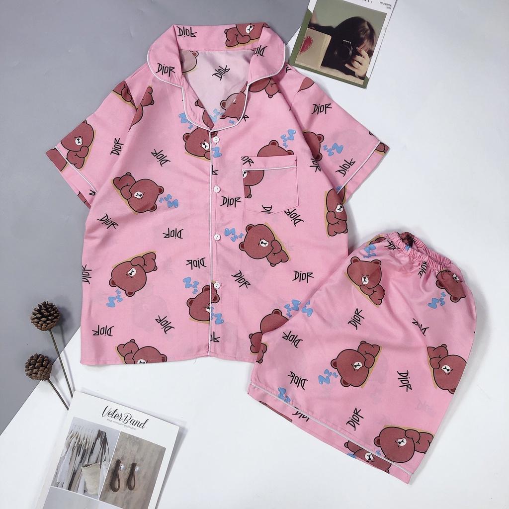 Đồ ngủ pijama nữ tay ngắn quần cộc, Bộ mặc nhà chất kate thái mềm mát, quần áo ngủ pyjama bigsize HATIBO