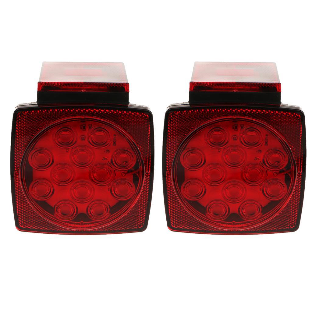 2 Pieces LED Square Lights Car Side Lamp License Plate Lamp Signal Light