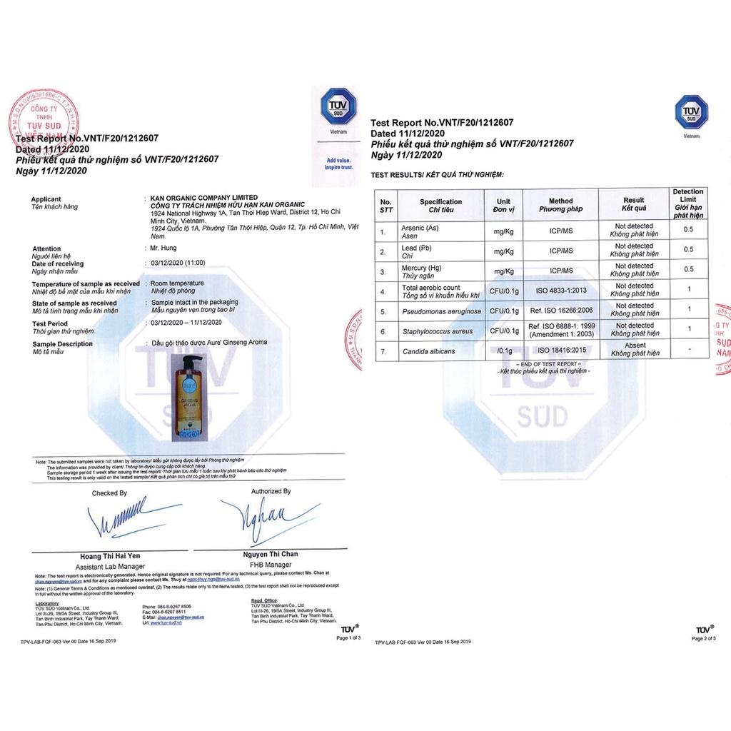 [COMBO Siêu Khuyến mại] AURÉ, Sữa tắm thảo dược, NHÂN SÂM &amp; Dầu gội thảo dược, NHÂN SÂM, Chai 300ml