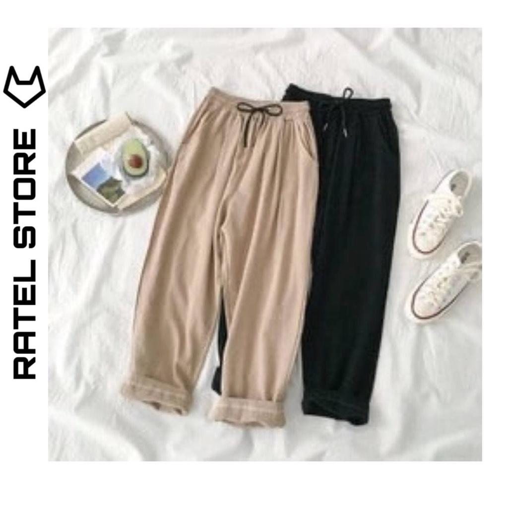 Quần Baggy Kaki Ống Suông Basic Trơn Unisex