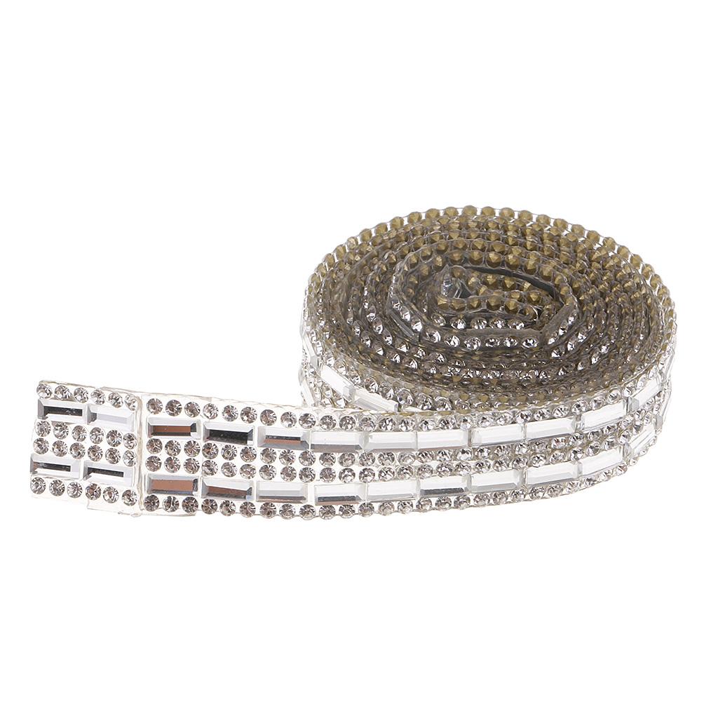 1 Yard Bạc Rhinestone Ribbon Pha Lê May Trim Thủ Công DIY