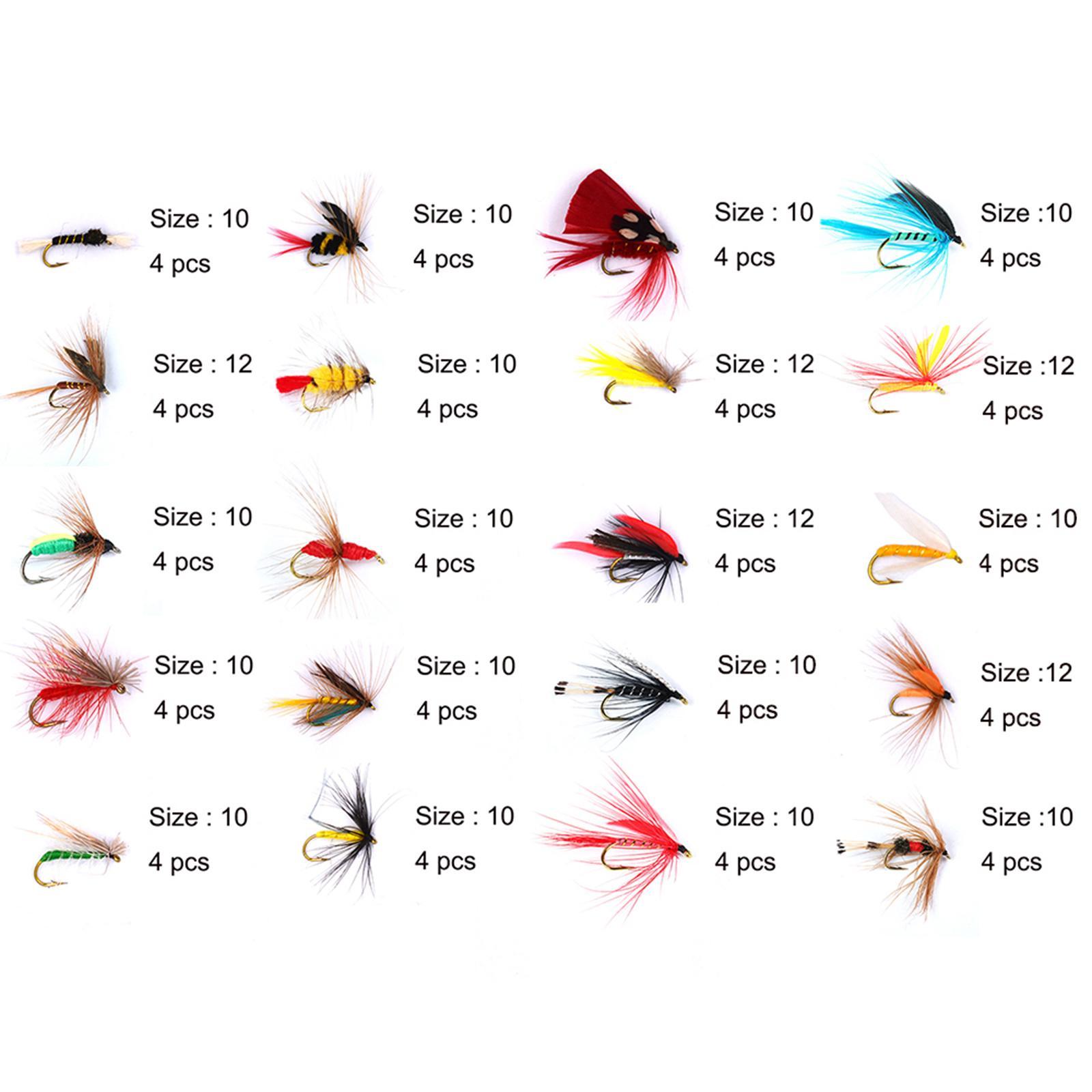 Fly Fishing Flies Assortment Fly Fishing Lures with Storage Box Hand Tied Fishing Baits Fishing Tackle for Reservoirs Trout Panfish Crappie
