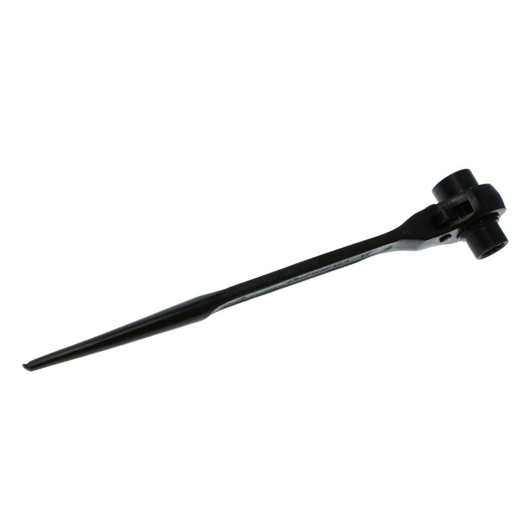 2Pcs Black Scaffold Ratchet Wrench Solid Spanner 19mm/22mm Repair Professional