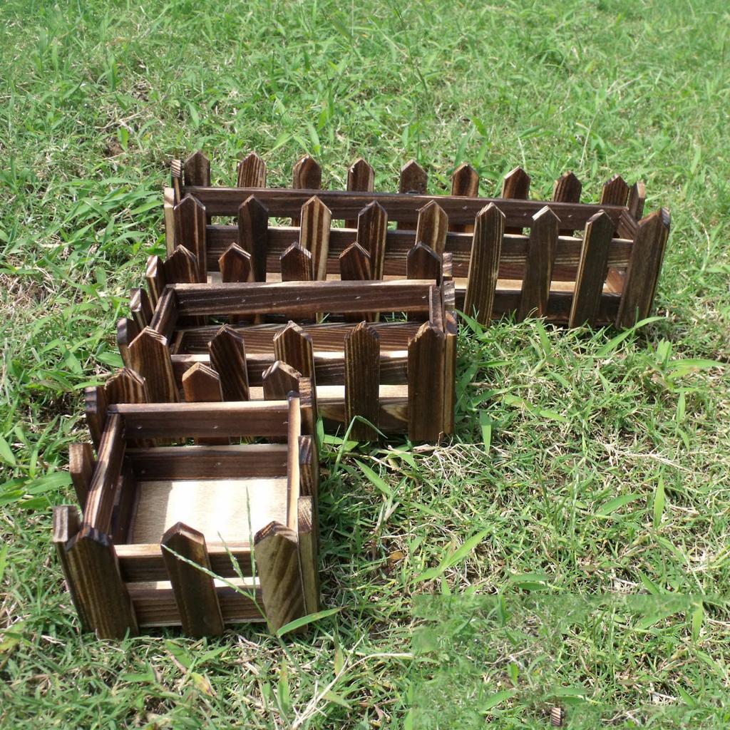 Vintage Wooden Flower Fence Storage for Home Garden Wedding Decor 10*10*7cm