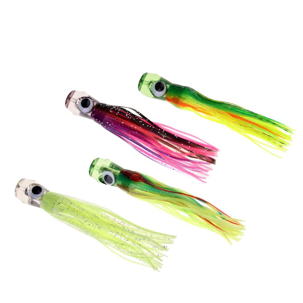 2x Squid Skirt Lure Bait Saltwater Soft Fishing Lure Hoochies 16.5cm/50g