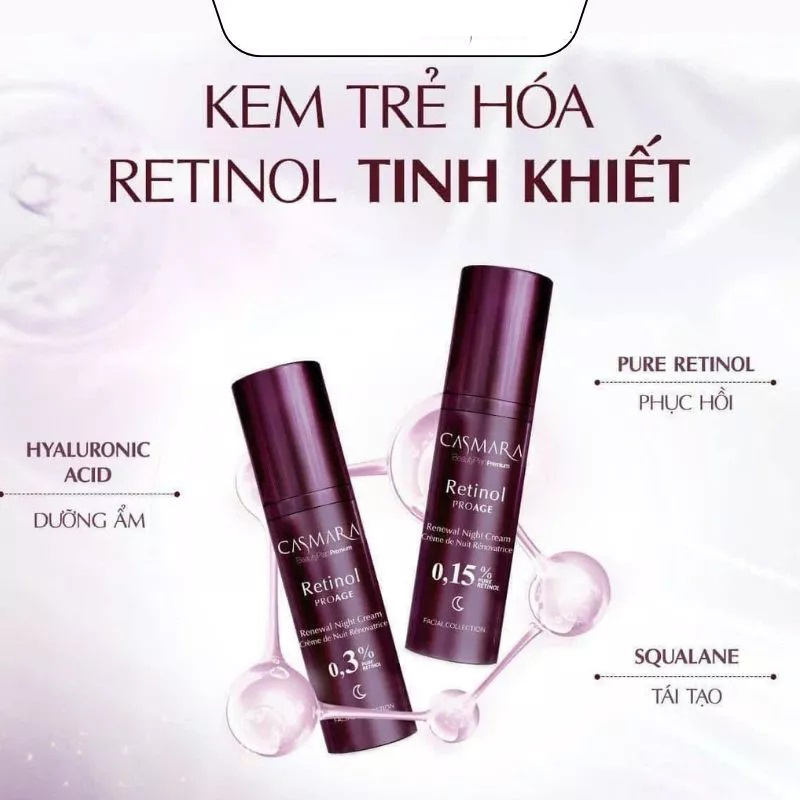 Kem trẻ hóa RETINOL CASMARA tinh khiết 0.15% và 0.3% - RETINOL PROAGE RENEWAL NIGHT CREAM 0.15%/ 0.3% 30ML