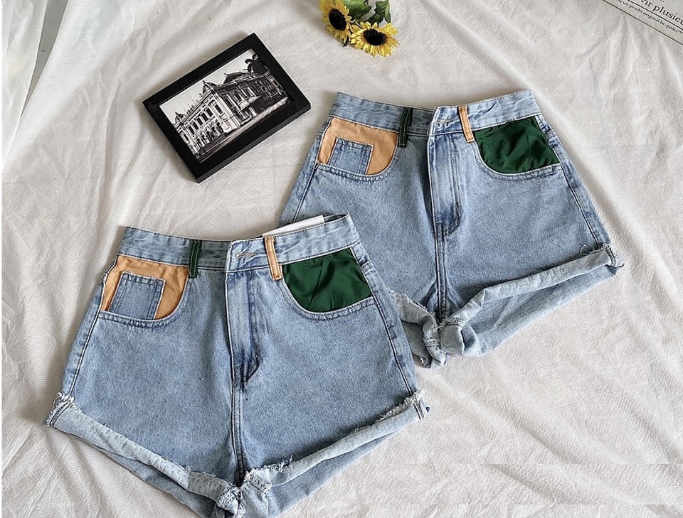 QUẦN SHORT JEAN NỮ TÚI MÀU SIZE ĐẠI